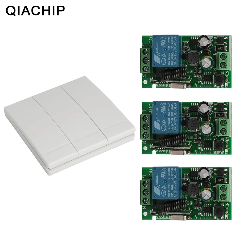 QIACHIP AC 220 V 1 CH дистанционного Управление настенный выключатель Панель стены передатчик дистанционного умный дом номер лестница свет лампы светодиодные лампы RX TX