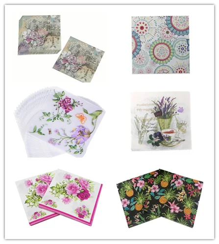 20 дневная кровавая Роза Цветочная тема искусственные салфетки праздничные