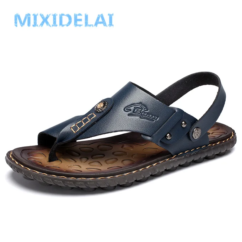 Мужские сандалии ручной работы MIXIDELAI модные роскошные босоножки из мягкой кожи