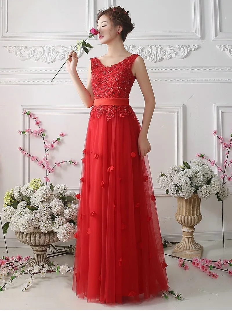 Robe de soriee высокое качество 2017 длинные платья невесты v-образным вырезом тюль
