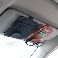 universal car auto visor organizer holder pu leather case for card glasses car sun visor organizador car styling accessories