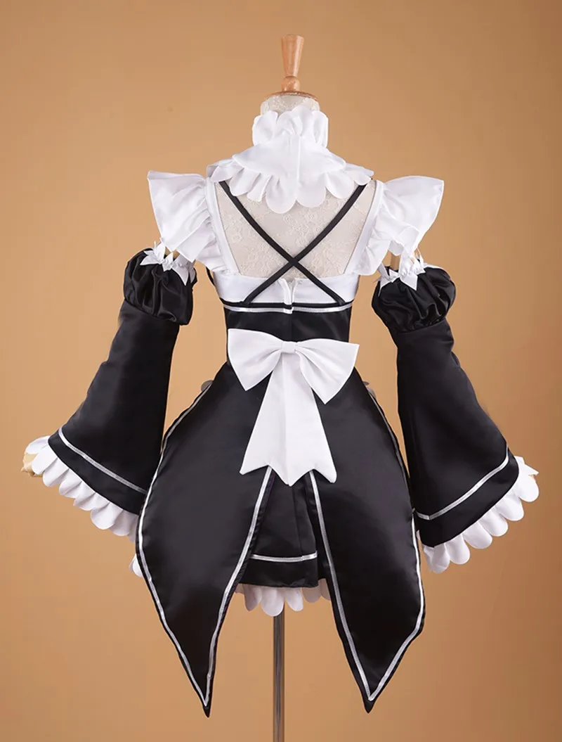 Re Zero начала жизни в другом мире Ram& Rem косплей костюм японская горничная униформа костюмы для Хэллоуина для женщин размер на заказ