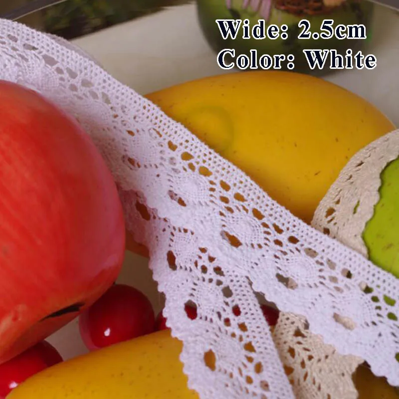 009 2.5cm white 5 м длиной 1 см 1,5 см 1,7 см 2,5 см высотой 4 см; 8 см в ширину белые бежевые хлопковые кружева лентой отделка Вышивание DIY ручной работы аксессуары Сделай Сам Лоскутная работа - Цвет: 009 2.5cm white