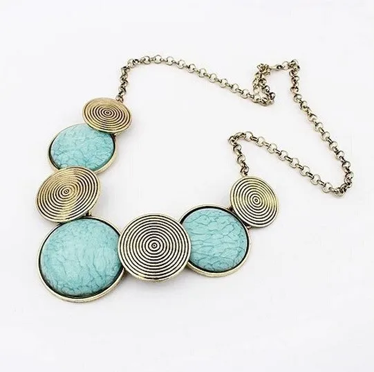 Ювелирные изделия Ahmed 3 цвета драгоценные камни винтажное ожерелье металлические