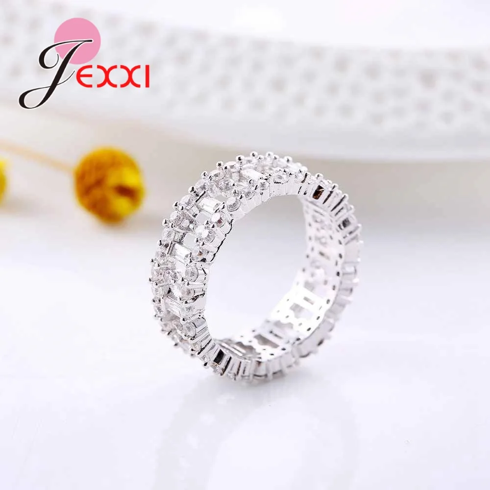

Hot Sale 925 Sterling Silver Hollow Out Clear CZ Ring For Women Luxury Fashion Bridal Jewelry Bague Femme Anillos Gift