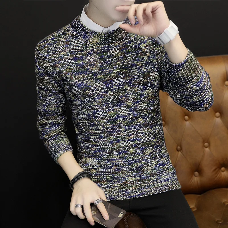 Утолщение нового фонда 2017 г. осень-зима мужской свитер со стразами модные длинные