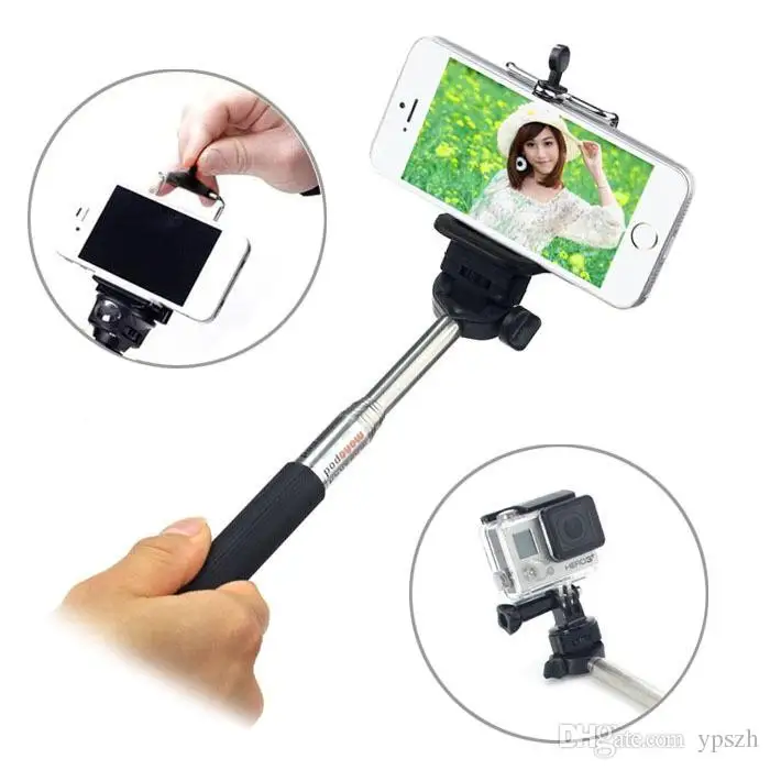 Селфи-палка для Gopro гибкий Телескопический монопод из сплава держатель штатива Go