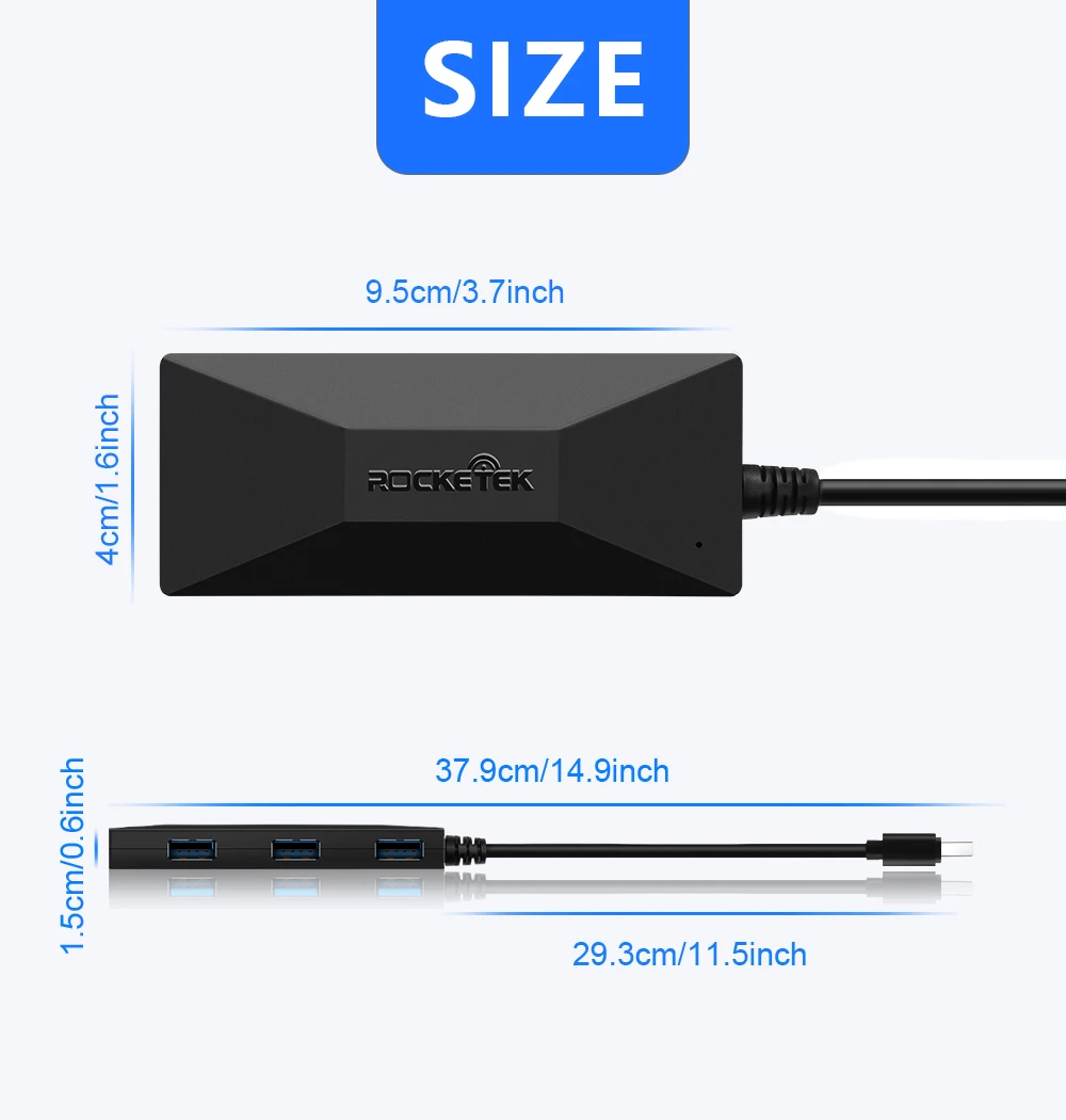 Rocketek Мульти USB 3,0 концентратор 3 порта адаптер сплиттер SD/TF кард-ридер для MacBook Air компьютер Ноутбук аксессуары