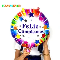 kammizad birthday balloons spanish happy birthday floatable aluminium foil helium children party decoration 18inch self styled