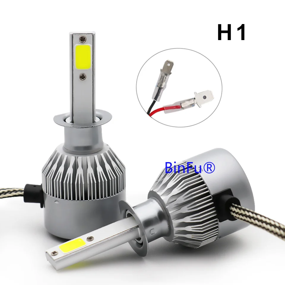 Автомобильные фары H1/H3/H4/H7/H8/H9/H11/9005/9006 C6 высокой мощности комплект 12 в 72 Вт 3800LM IP68 COB