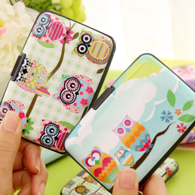 Новое поступление пластиковый держатель для карт с рисунком совы Чехол кошелек 7