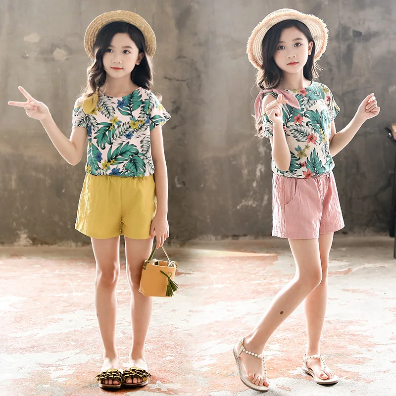 Летний костюм принцессы для девочек детская одежда топы с коротким рукавом и