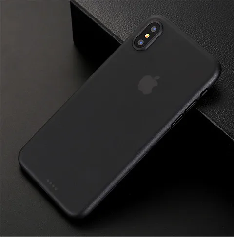0,3 мм ультра тонкий чехол для iPhone X XR XS Макс Matte Пластик задняя крышка чехол для iPhone х R X S Макс моды чехол - Цвет: Черный