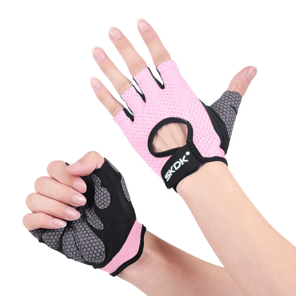 PK 1 Pair Men/Women Gym Half Finger Sports Fitness Exercise Training Wrist Gloves Anti-slip Resistance Weightlifting Gloves - Цвет: PK