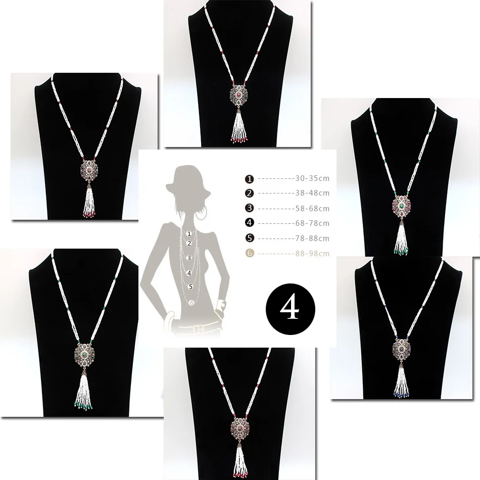 Женское винтажное ожерелье с длинными африканскими бусами|long necklace|long necklace womenchain |