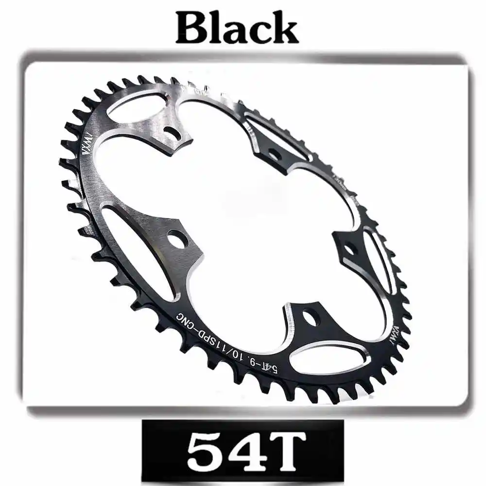 54T Black VXM круглая узкая широкая цепь дорожный велосипед 130BCD 50T 52T 54T56T 58T 60T шатун зубная пластина части 130 BCD - Цвет: 54T Black
