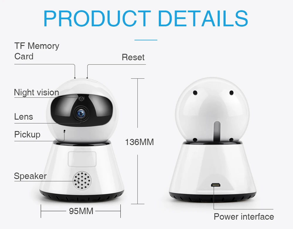 FREDI 1080P YCC365, автоматическая облачная ip-камера, домашняя охранная камера наблюдения, сетевая камера с wifi, беспроводная CCTV камера