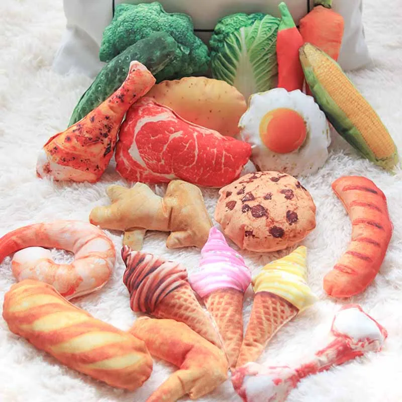 Squeaky Pet Dog Toys Creative Simulation Vegetable Drumstick Dog Toy Puppy Chew Toys For Dogs Anti Bite Cat Toy Pets Supplies