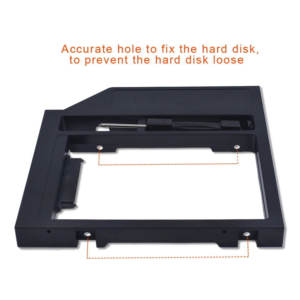 Новый пластиковый универсальный 2 й HDD Caddy 12 7 мм SATA 3 0 для 5 'ƍ 9 чехол SSD корпус DVD