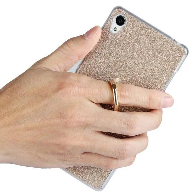 Cover Phone Case For Sony Xperia Z4 Z3+ z3 plus E6553 E6533 5.2&quot TPU Silicone Transparent Shell Flash Glitter Powder Finger Ring |