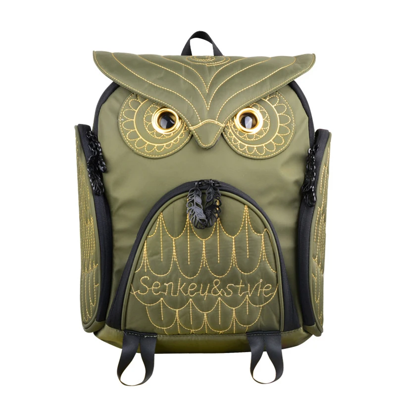 barato Travesseiro De Coruja Personalizado Feminino, Bolsa 3d Com Gravação Em Ouro, Grande/pequeno, Impermeável