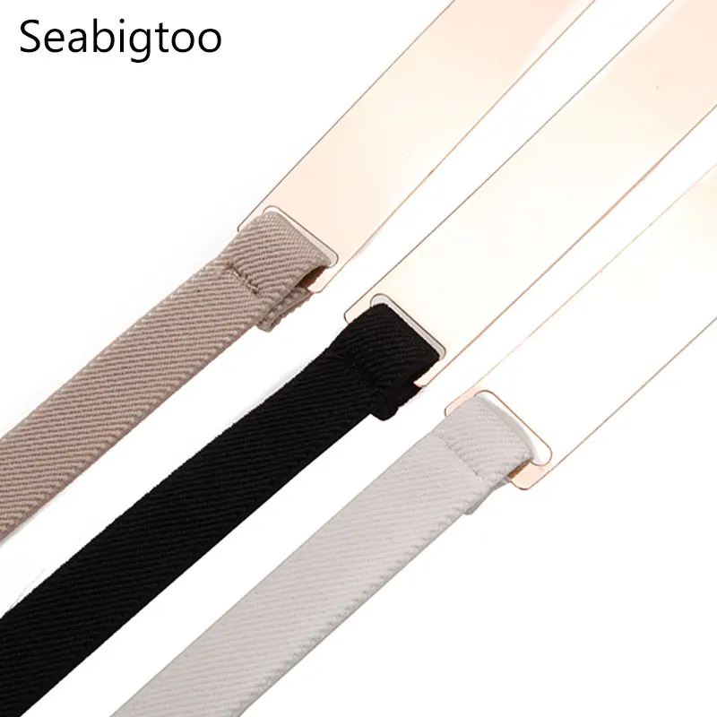 Seabigtoo, металлические эластичные ремни для женщин, золотая пластина, женские ремни, женские тонкие ремни, женские, на талии, на цепочке, женские топы, Роскошные, тонкие
