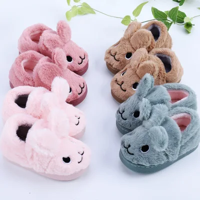 BOMIMI KidsWinter хлопка тапочки домашние Нескользящие дети мультфильм милый теплый