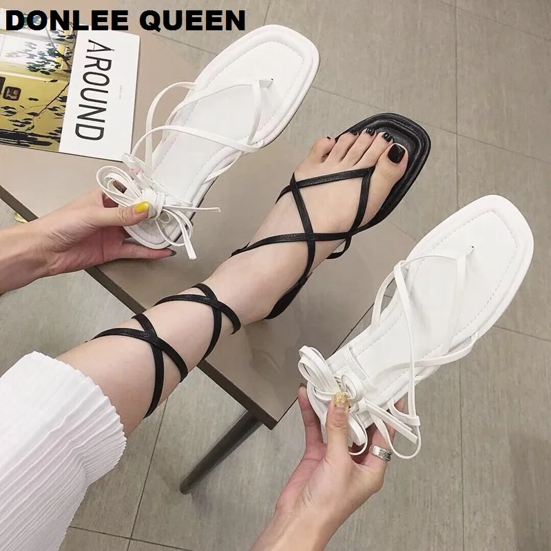 Сандалии DONLEE QUEEN женские с перекрестными ремешками босоножки-гладиаторы на