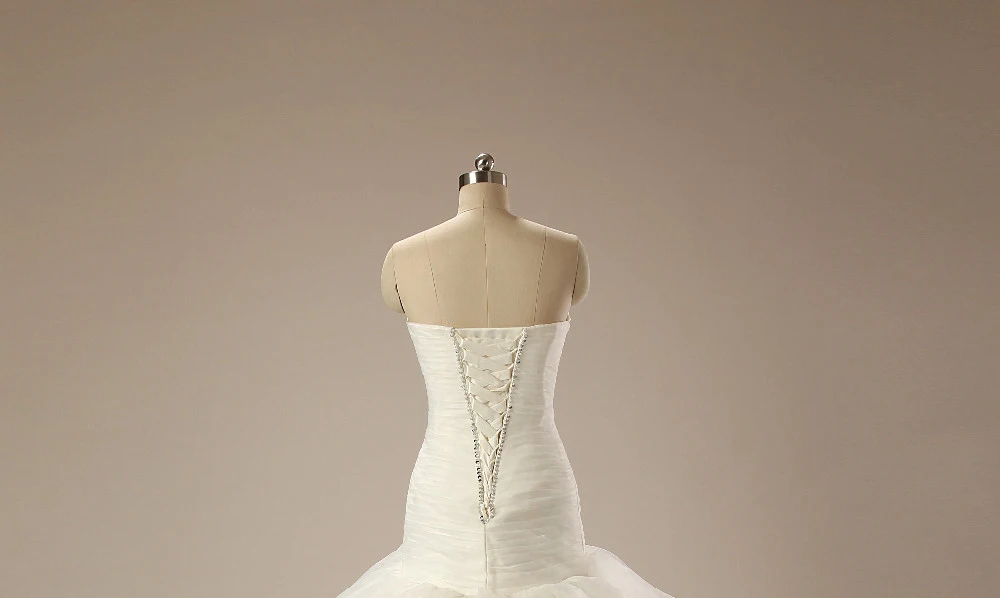 W1203 кичливый свадебное платье Русалка Милая с складки и оборки Кристалл