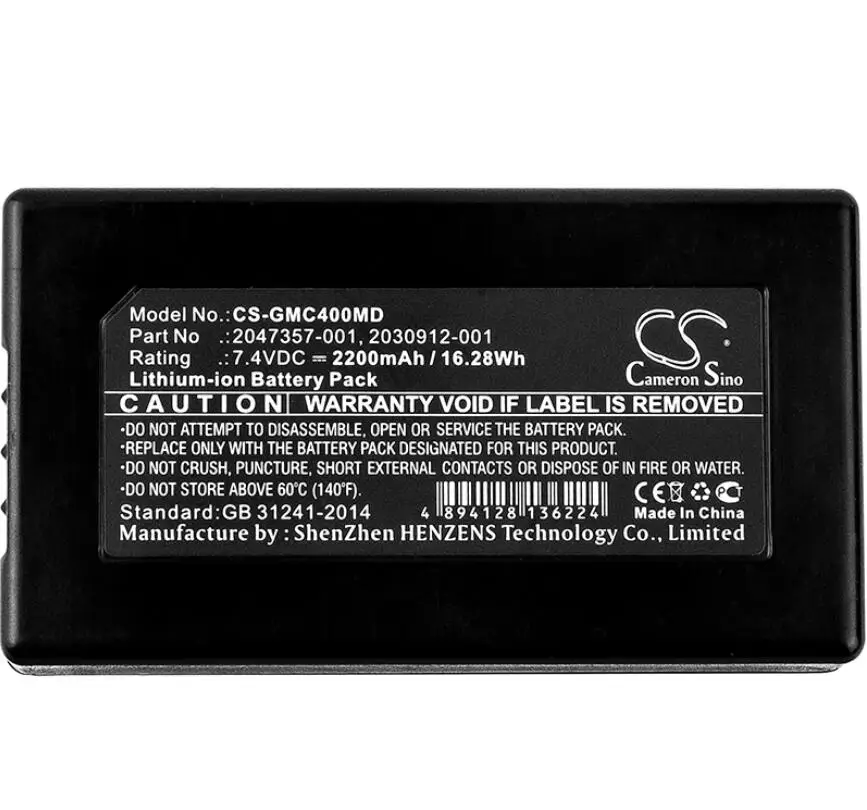 Аккумулятор Cameron Sino 2200mah для GE MAC 400 600 C3 2030912 001 2047357 001|Аккумуляторы мобильных