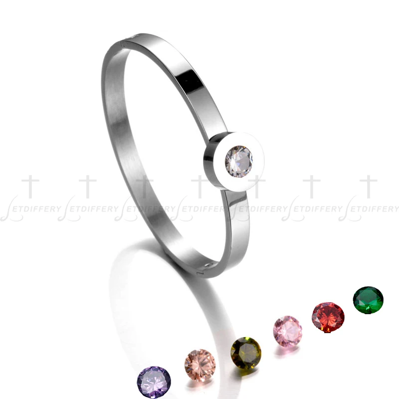 Bracelets steel Letdiffery,, CZ камень, обручение, свадебный ювелирный набор, Bague Femme, ожерелье, серьги, браслеты, набор, Прямая поставка - Окраска металла: Bracelets steel
