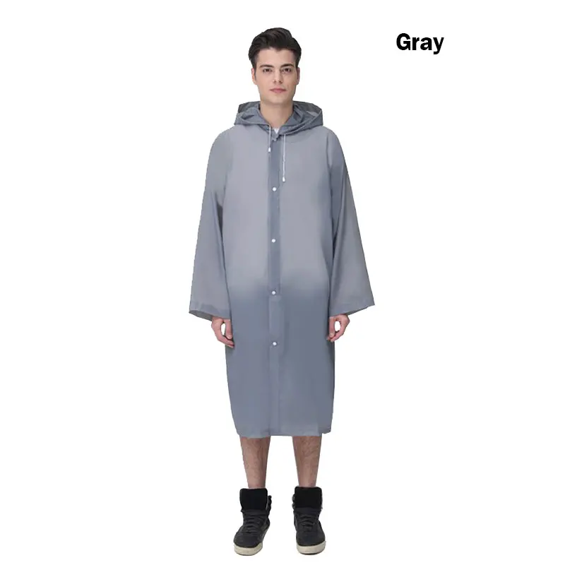 Fashion EVA Women Raincoat Thickened Waterproof Rain Coat Women Clear Transparent Camping Waterproof Rainwear Suit With Hat Hot