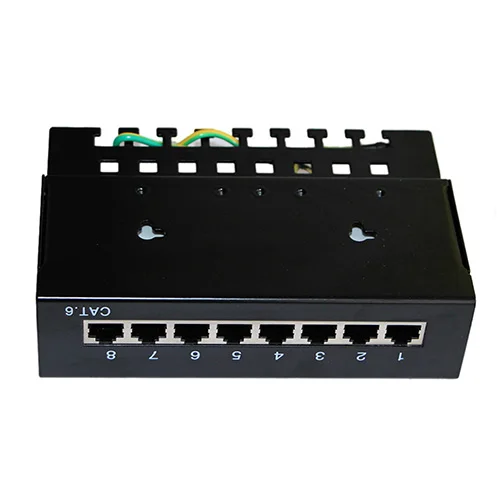 8 портов FTP Cat 6 щит сетевой патч-панель настенный 1U высота Fluke прошел для RJ 45 штекер, Keystone Jack, сетевые кабели