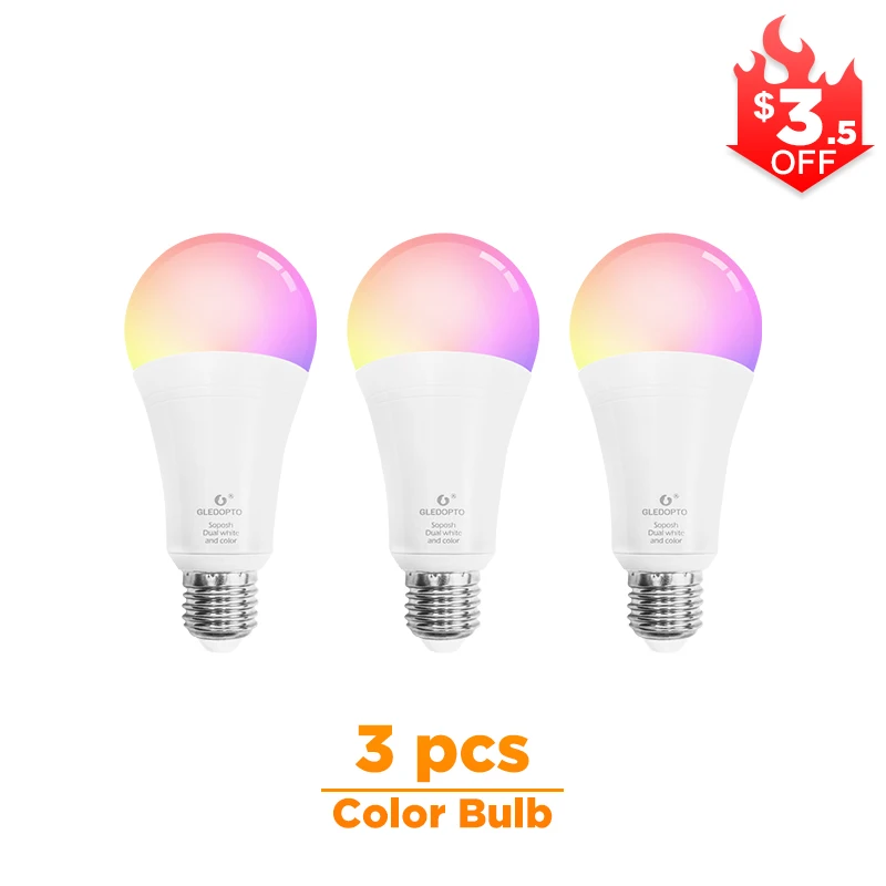 3 pcs bulb G светодиодный OPTO ZIGBEE 12 Вт RGBCCT светодиодный умный лампочка AC100-240V RGB и двойной белый цвет светодиодный лампочка zigbee zll 3,0 RGBWW работает с alexa - Испускаемый цвет: 3 pcs bulb