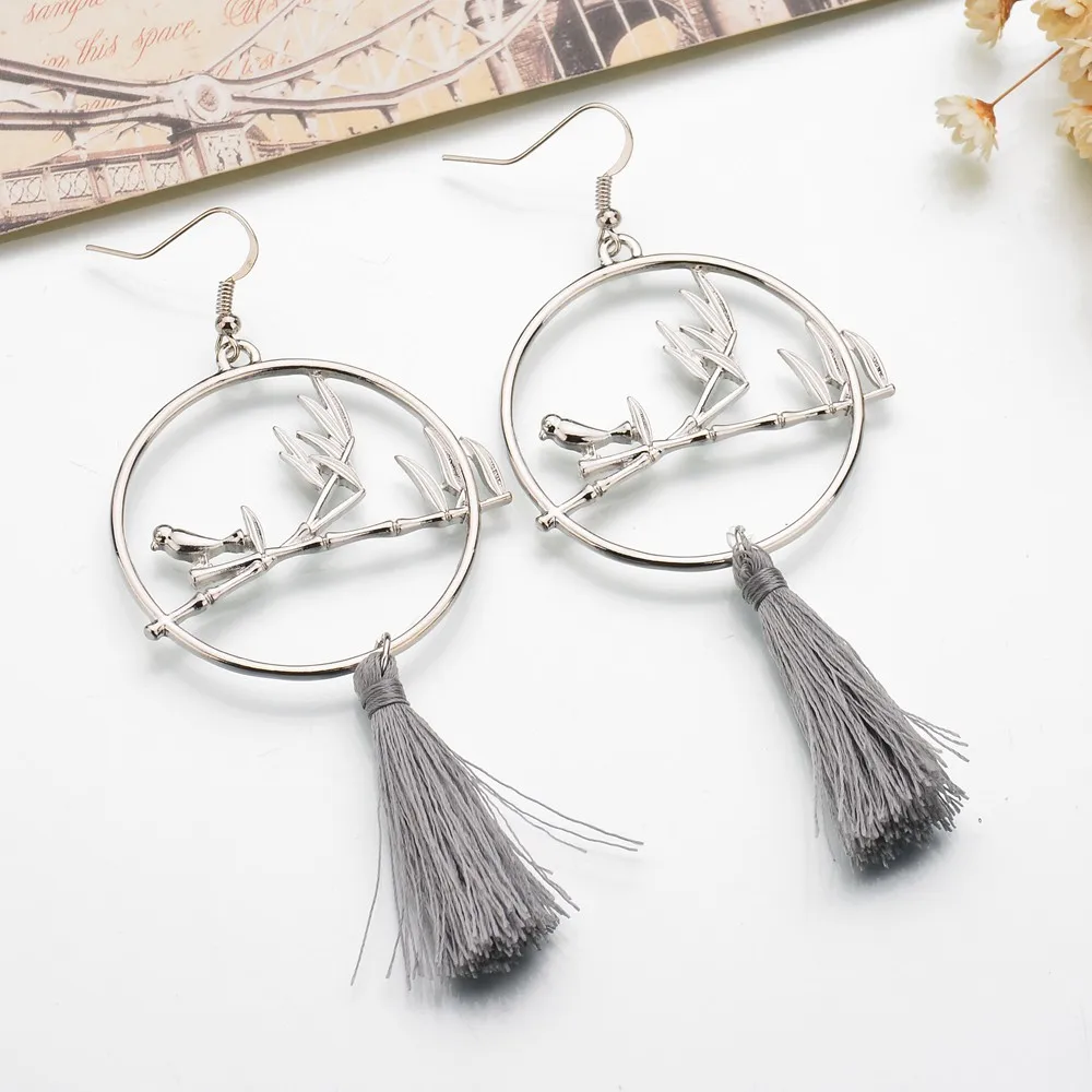 GEREIT Trendy Jewelry 2 Colors Bohemian Ethnic Bird Animal Long Tassel Earrings For Women Accessories Brincos Costume Bijouterie | Украшения