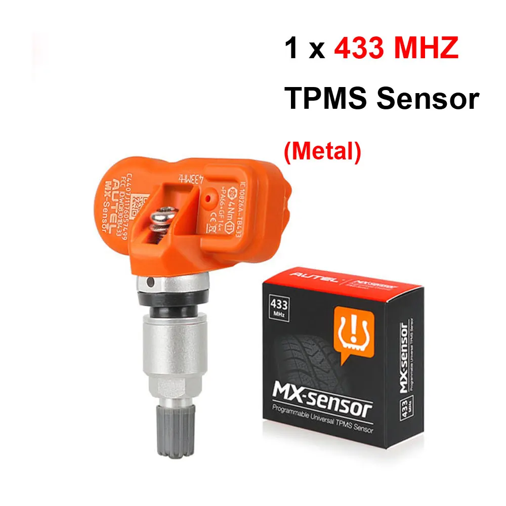 AUTEL TPMS сенсор 433 315 МГц MX-sensor Датчик давления в шинах Мониторинг шин TPMS автомобильный Программируемый датчик OE УРОВНЯ - Цвет: 1PC 433MHZ Metal