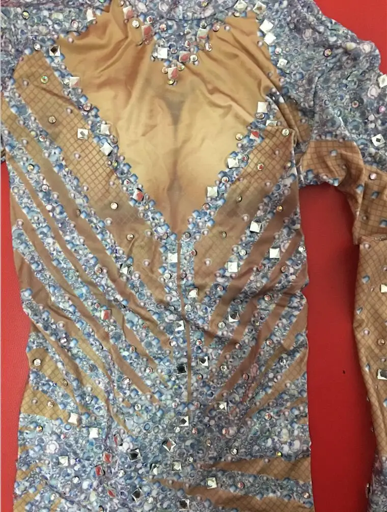 Яркие Стразы комбинезон с длинными рукавами сексуальные леггинсы со стразами