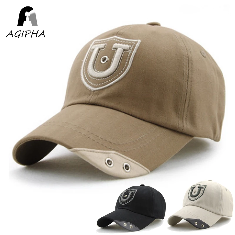 Облегающая одежда из хлопка Снэпбэк кепки бейсболки с буквой U черный ловушка