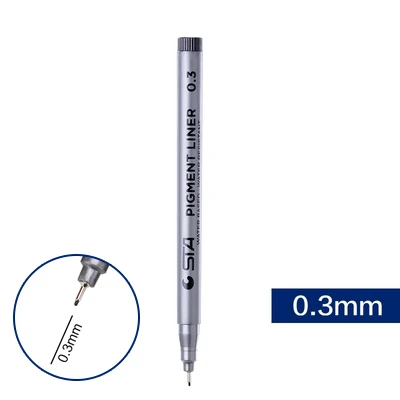 03mm 1 шт. профессиональные иглы крюк линии маркеры различные кончики черный пигмент искусство маркеры для рисования Fineliner эскизов ручки поставки - Цвет: 03mm