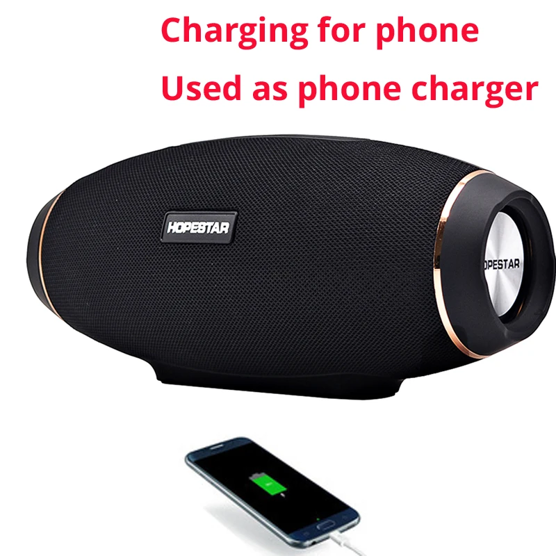 HOPESTAR H20 беспроводной портативный Bluetooth 2,1 динамик 30 Вт водонепроницаемый наружный басовый сабвуфер с внешним аккумулятором USB AUX мобильный