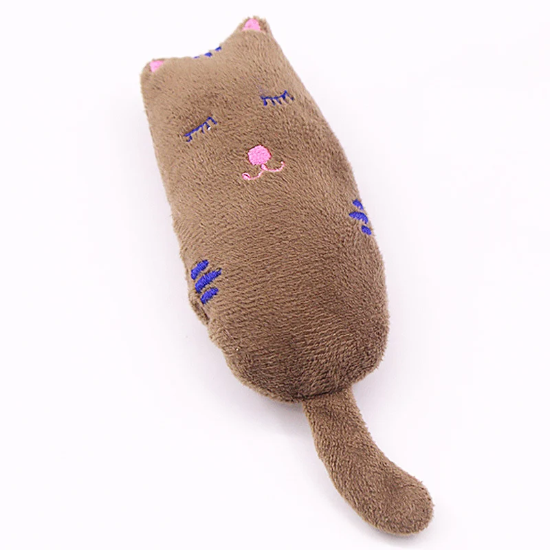 Brown Новая кошачья мята, забавная игрушка, домашние животные, игрушки, мультяшный кошачий хвост, 1 шт., когти, подушка, зубы, шлифовка, мягкая, Интерактивная, необычная - Цвет: Brown