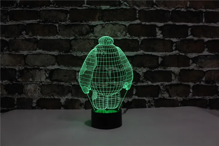 YJM-2854 Lovely 3D Big Hero 6 Baymax Appearance LED Table Lamp Multi-color Night Lights for Holiday Decoration | Лампы и освещение