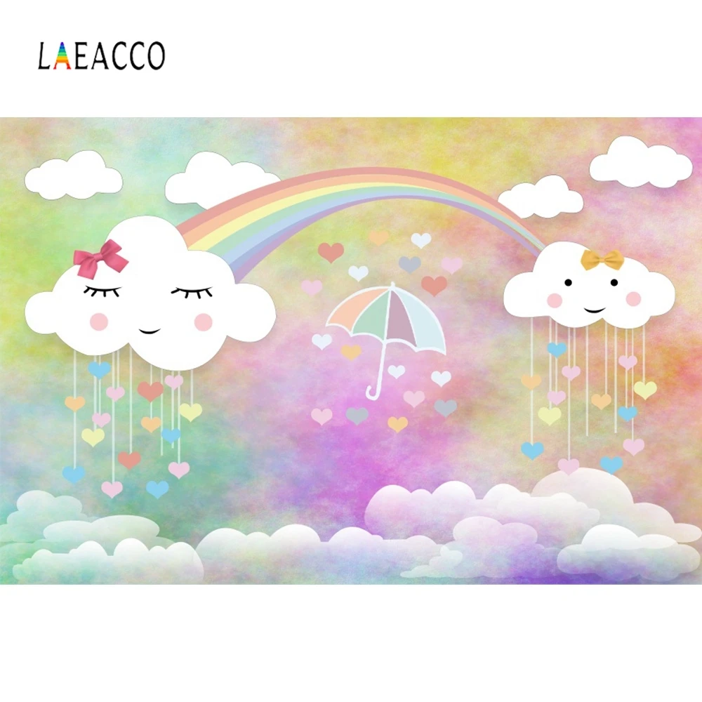 Лэакко Картоон Ринбоу Клауд Фотографические фоны Постер Сердечный Фон Специальный Фотографический Фон для Фотостудии