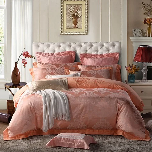 bedding set 1 Роскошное шелковое сатиновое хлопковое покрывало, Комплект постельного белья, пододеяльник, пододеяльник, наволочка, parure de lit - Цвет: bedding set 1
