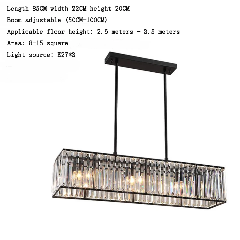 Jmmxiuz 3-light американская винтажная Ретро хрустальная люстра освещение для столовой Ресторан подвесной железный стержень подвесной светильник