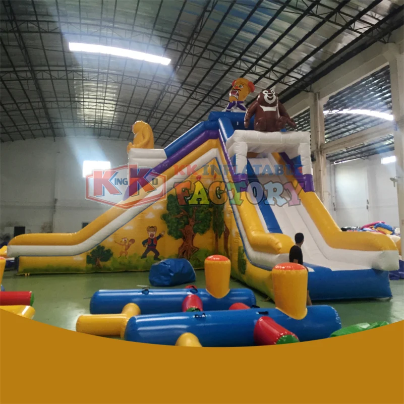 Большая надувная горка от производителя надувной водный парк водные игры водная