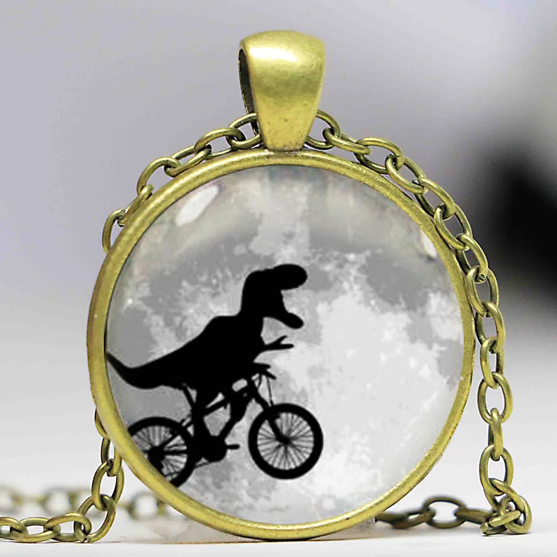 Винтажное ожерелье подвеска в виде мотоцикла с динозавром 1 шт.|vintage necklace|necklace