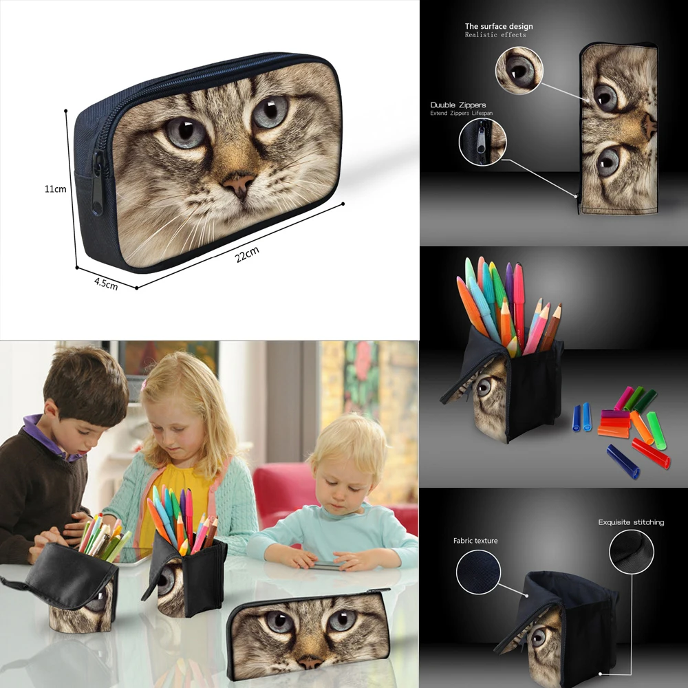 

FORUDESIGNS Custom Pattern Makeup Bag Cosmetic Cases Cartoon Children Pencil Bags Kids Pen Pouch for Child School Supplies