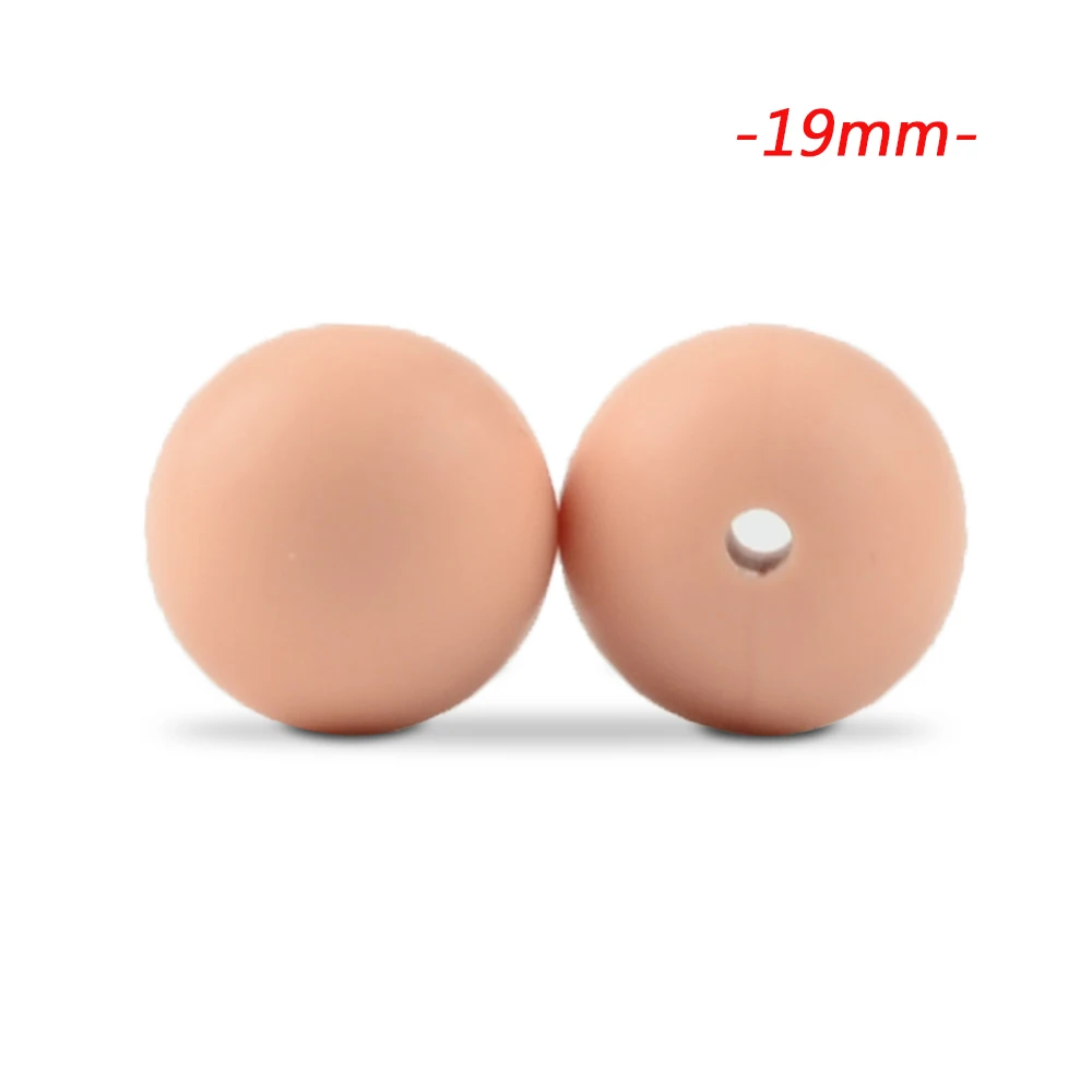 peachy LOFCA 10 шт силиконовые бусины 19 мм круглые Детские Прорезыватели без бисфенола пищевая детская игрушка DIY ювелирные изделия ожерелье аксессуары для кормления - Цвет: peachy