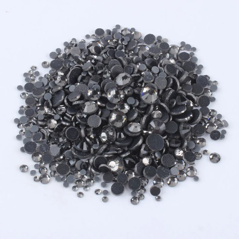 Black diamond Горячая Распродажа Кристалл смешанного размера/кристалл AB SS6-SS30 исправление стразы 1200 шт./лот 37 цветов для украшения одежды - Цвет: Black diamond